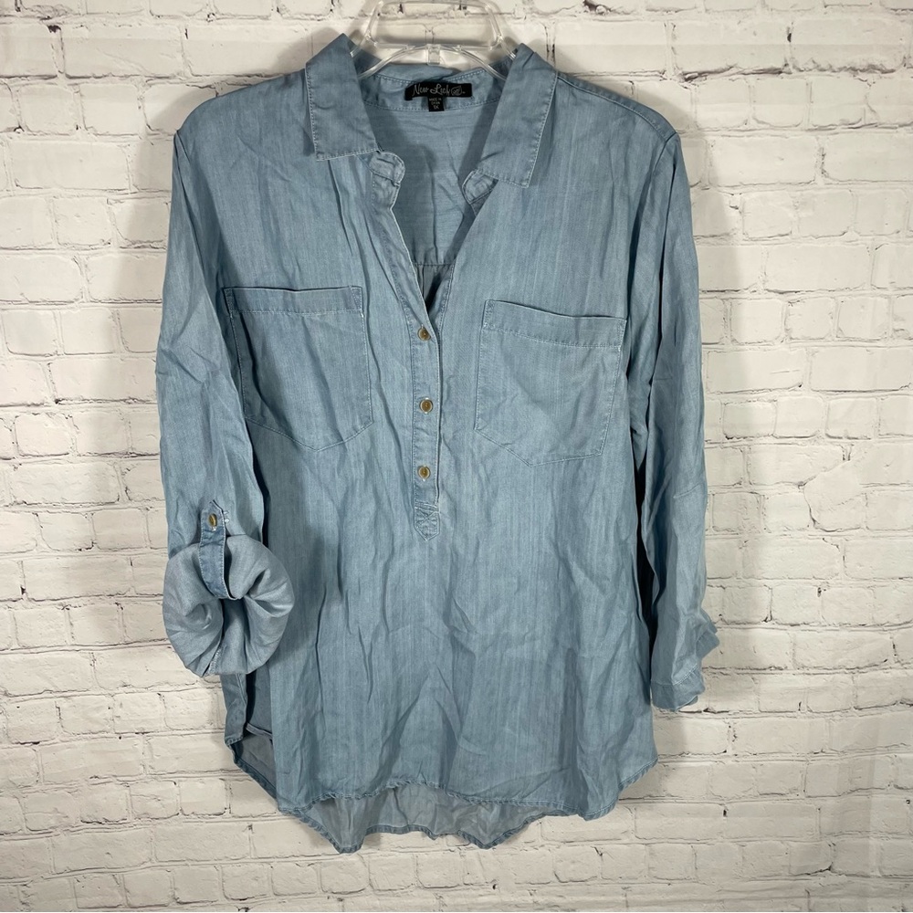 New Leaf Collared V-Neck Tunic Shirt Size 1X*